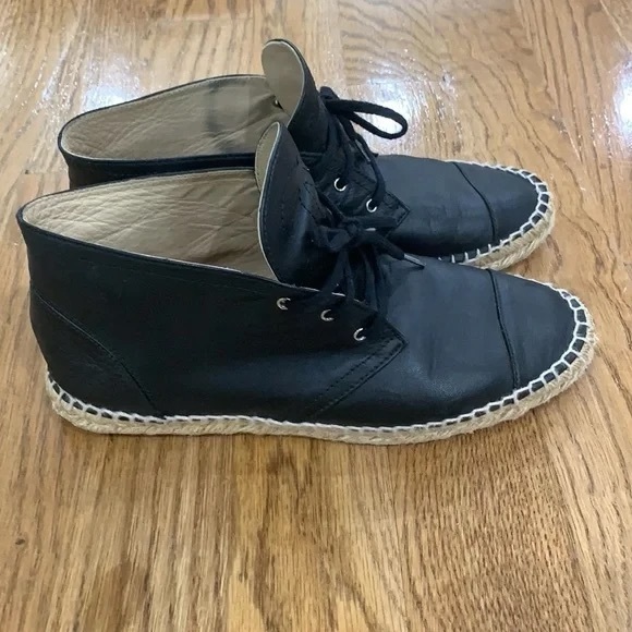 Chanel Leather Black Espadrille High Top 10 - Picture 2 of 9